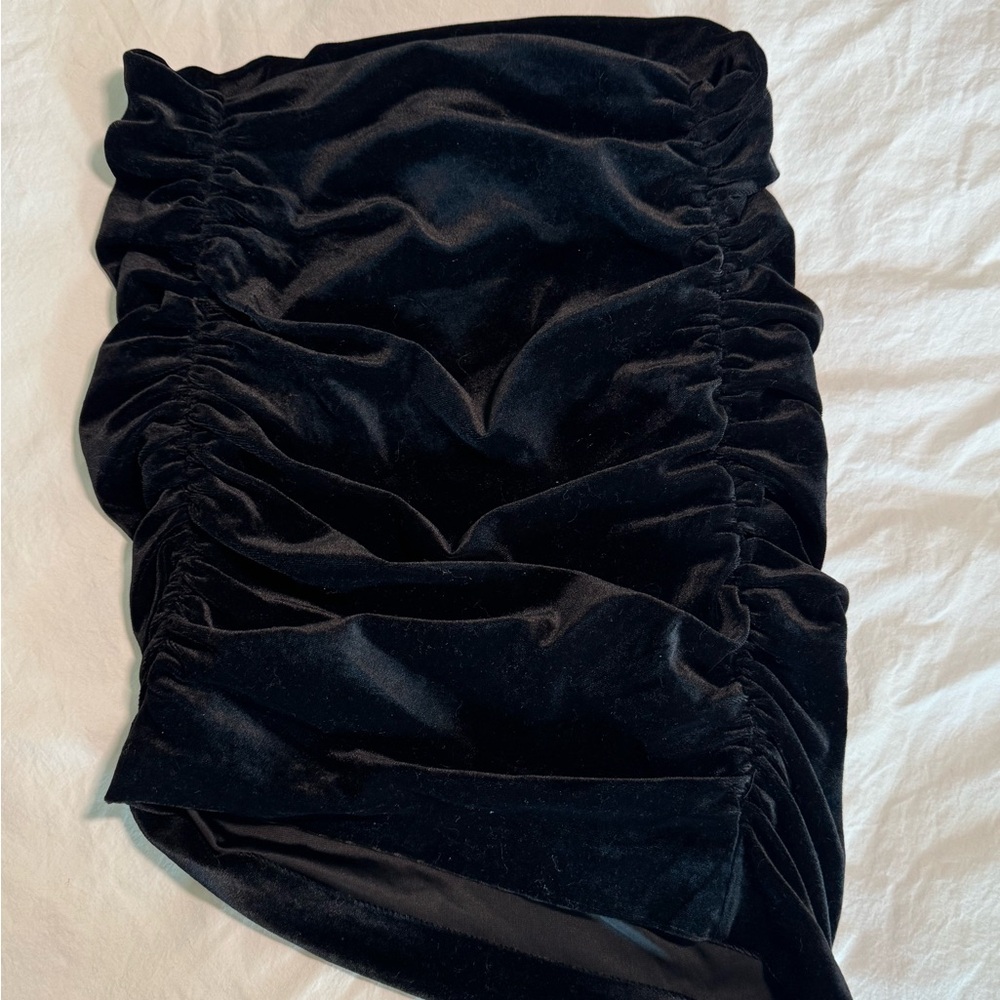 Express Black Asymmetrical Bubble Mini Skirt